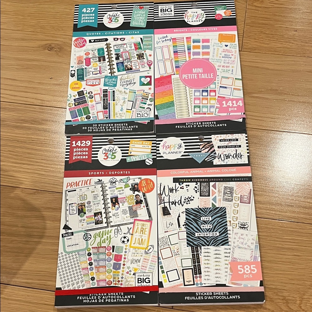 Happy Planner Stickers Quotes, Brights, Sports & Colouful Animal